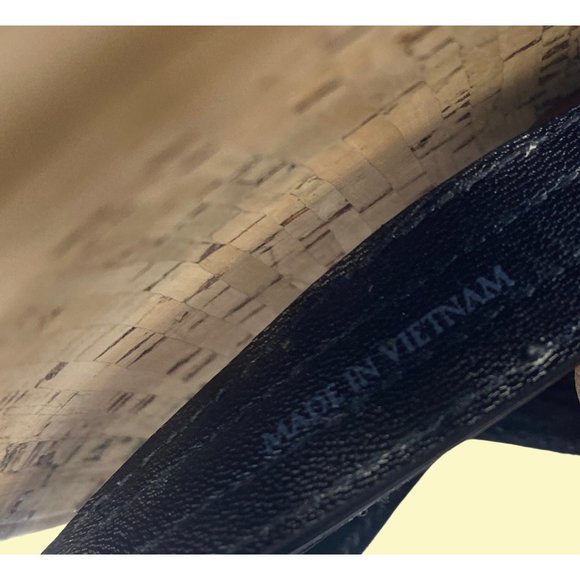 Prada Black Patent Leather Cork Sandals - Picture 7 of 9